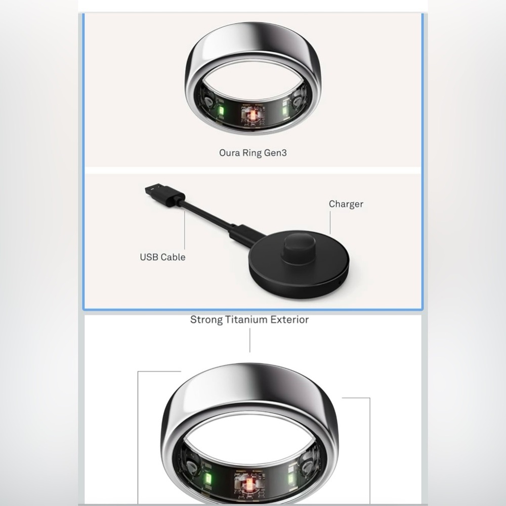 Oura Ring Gen 3 Silver size 8